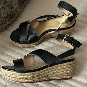 Naturalizer Black Wedge Sandals